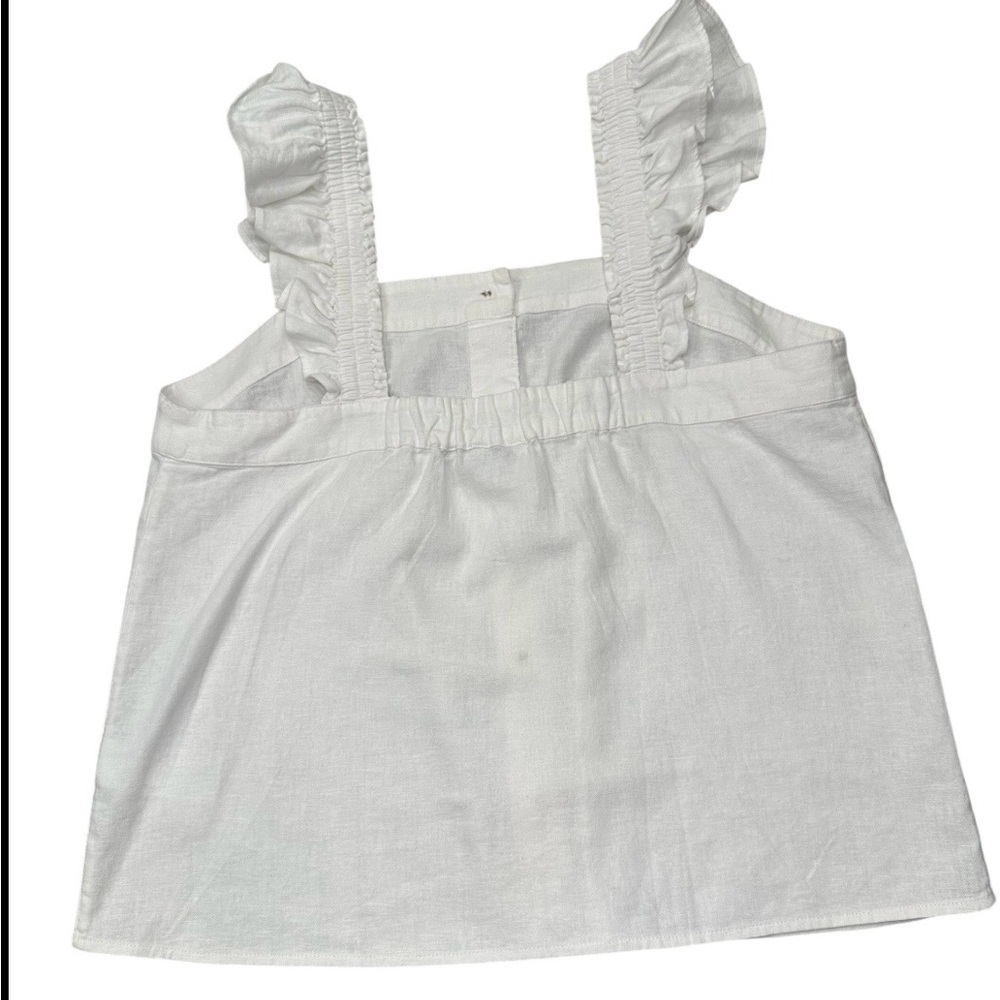 J. Crew White Button-Front Ruffle Blouse - Picture 8 of 8